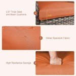 Yokayoay 3-Seater Wicker Patio Couch with Cushions