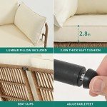 4-Piece Wicker Patio Furniture Set with Sofa