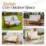 Laurent Acacia Outdoor Loveseat with Thick Cushions