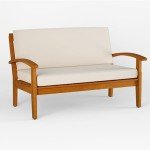 Laurent Acacia Outdoor Loveseat with Thick Cushions