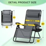 Set of 2 Zero Gravity Lounge Chairs