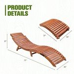 Devoko Folding Wooden Patio Lounge Chair Set