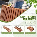Devoko Folding Wooden Patio Lounge Chair Set