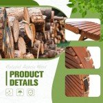 Devoko Folding Wooden Patio Lounge Chair Set