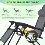 Set of 2 Zero Gravity Lounge Chairs