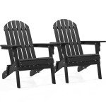 Folding Adirondack Chair Set of 2 - Black