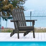 Folding Adirondack Chair Set of 2 - Black