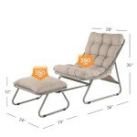 Modern Outdoor Lounge Chair with Ottoman Set
