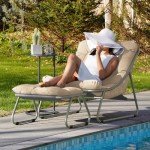 Modern Outdoor Lounge Chair with Ottoman Set