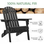Folding Adirondack Chair Set of 2 - Black