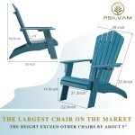 Oversized Blue Adirondack Chairs with Cup Holder