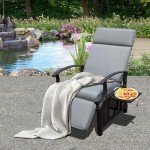 Domi Adjustable Outdoor Recliner Chair with Table
