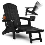 Adjustable Adirondack Chair with Ottoman and Cup Holders