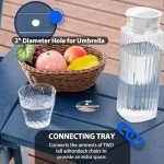 Adirondack Bar Stool Set with Tray - Navy