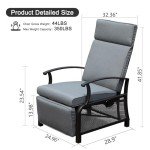 Domi Adjustable Outdoor Recliner Chair with Table