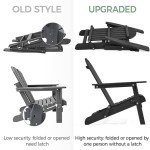 Folding Adirondack Chair Set of 2 - Black