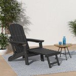 Adjustable Adirondack Chair with Ottoman and Cup Holders