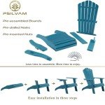 Oversized Blue Adirondack Chairs with Cup Holder