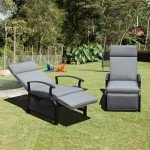 Domi Adjustable Outdoor Recliner Chair with Table