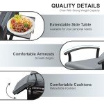 Domi Adjustable Outdoor Recliner Chair with Table