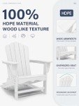 Classic White HDPE Adirondack Chair for Outdoors