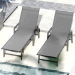 Set of 2 Adjustable Outdoor Lounge Chairs