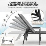 Set of 2 Adjustable Outdoor Lounge Chairs