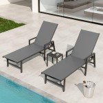 Set of 2 Adjustable Outdoor Lounge Chairs