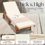 Brown Stackable Outdoor Chaise Lounge with Cushions