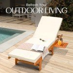 Brown Stackable Outdoor Chaise Lounge with Cushions