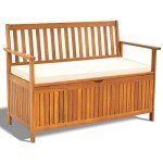 Outvita 47" Acacia Wood Outdoor Storage Bench