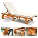 Brown Stackable Outdoor Chaise Lounge with Cushions