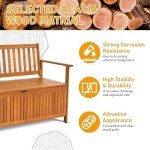Outvita 47" Acacia Wood Outdoor Storage Bench