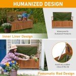 Outvita 47" Acacia Wood Outdoor Storage Bench