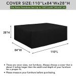 Heavy Duty Rectangular Patio Furniture Cover - Black