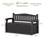 70 Gallon Water-Resistant Outdoor Storage Bench