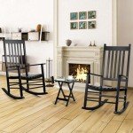 MAMIZO 3-Piece Outdoor Rocking Chair Set
