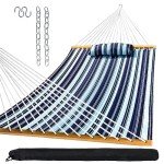 SZHLUX Quilted Outdoor Hammock with Pillow & Bars
