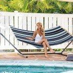 SZHLUX Quilted Outdoor Hammock with Pillow & Bars