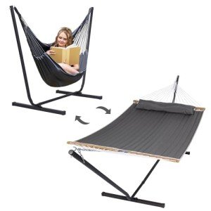 SUNCREAT 2-in-1 Outdoor Hammock with Stand