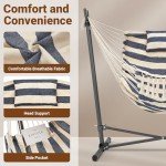 Folding Hammock Stand with Chair and Headrest