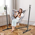 Folding Hammock Stand with Chair and Headrest
