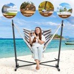 Folding Hammock Stand with Chair and Headrest