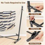Folding Hammock Stand with Chair and Headrest