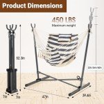 Folding Hammock Stand with Chair and Headrest