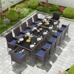 15-Piece Navy Blue Outdoor Dining Set
