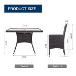 15-Piece Navy Blue Outdoor Dining Set