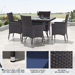 15-Piece Navy Blue Outdoor Dining Set