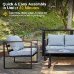 EAST OAK 4-Piece Outdoor Patio Furniture Set