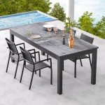 Expandable Aluminum Patio Dining Set for 4-10
